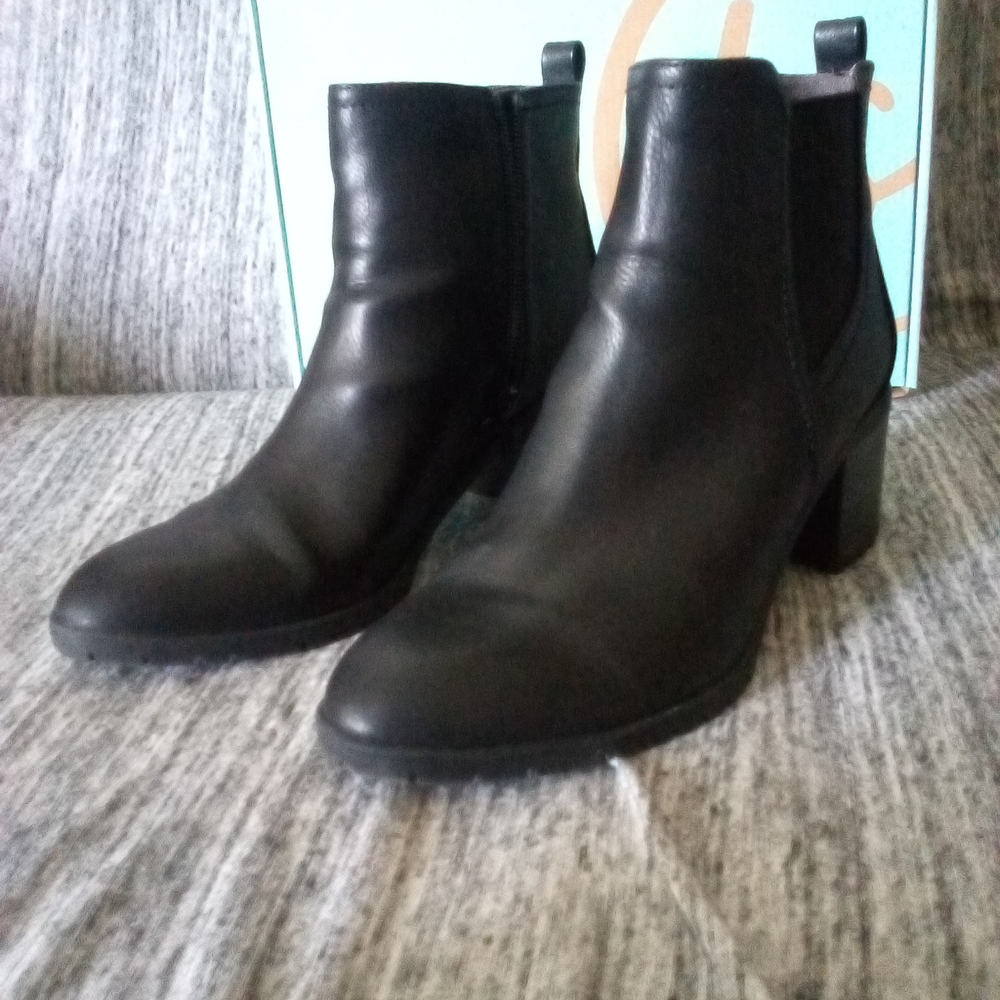 Black Leather Ankle Boots